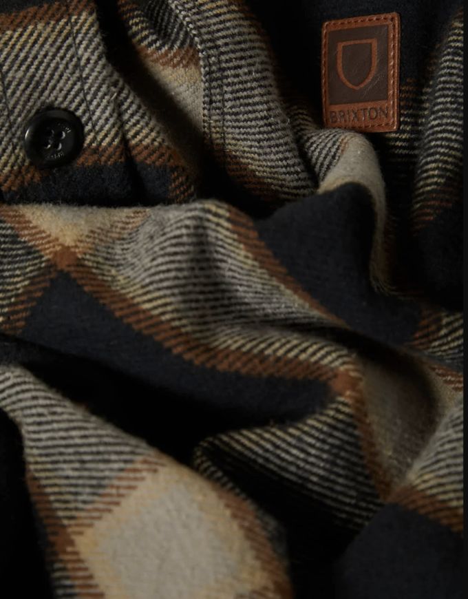 Brixton Bowery Heavy Weight L/S Flannel | Black/Cream